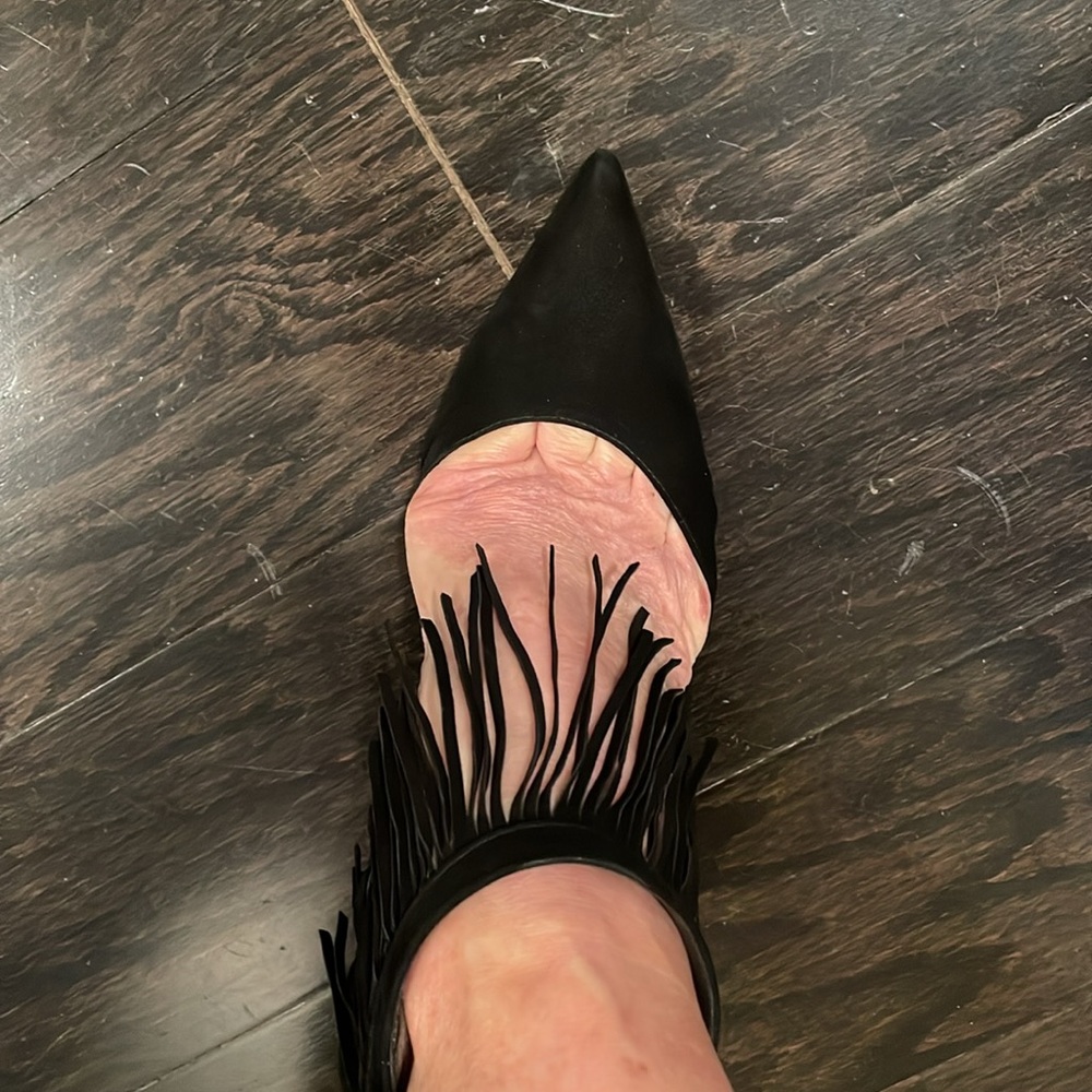 Authentic Stuart Weitzman ankle strap black suede heels